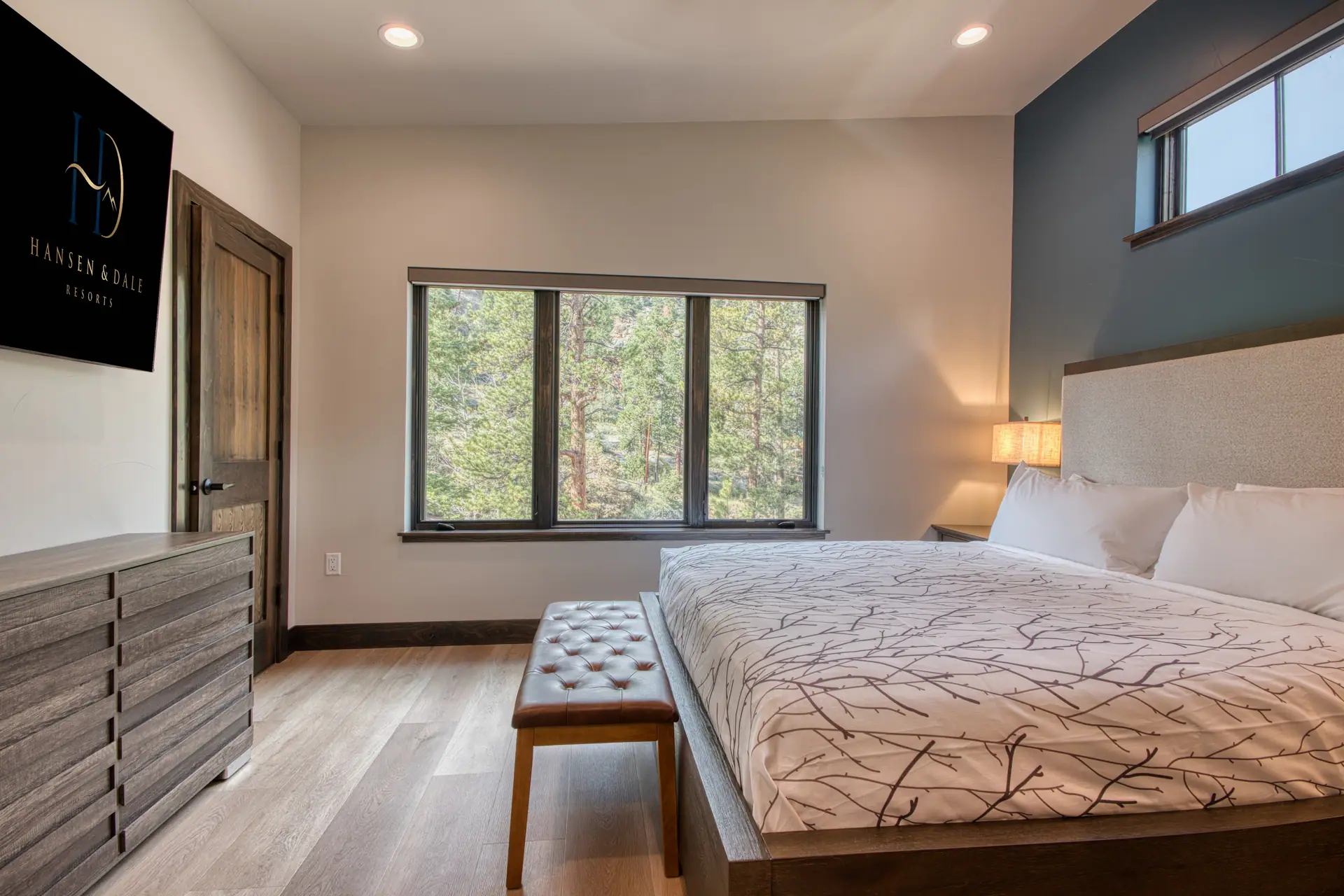 Bedroom with woodland views